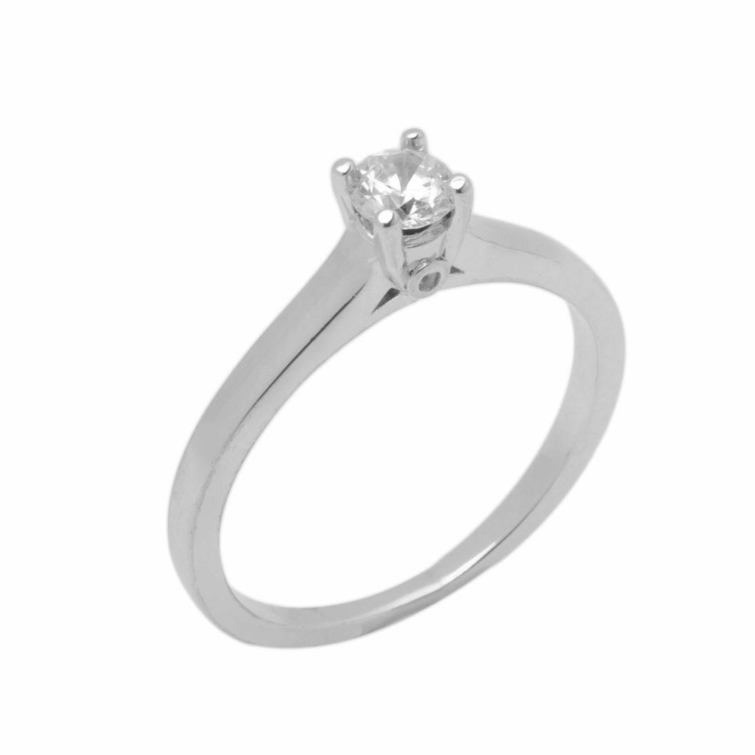 14k Solid Gold Elegant Ladies Modern Prong Round Solitaire Ring D2050v - Royal Dubai Jewellers