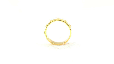 22k Ring Solid Gold ELEGANT Charm Ladies Band SIZE 7.75 "RESIZABLE" r2535mon - Royal Dubai Jewellers