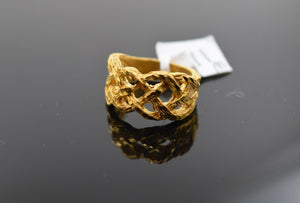 22k Ring Solid Gold ELEGANT Charm Ladies Simple Ring SIZE 5 "RESIZABLE" r2099 - Royal Dubai Jewellers