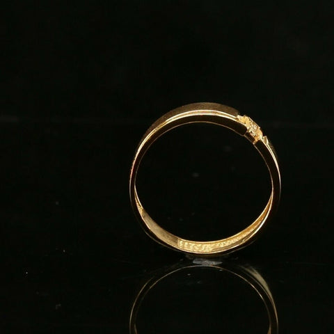 22k RIng Solid Gold Elegant Modern T Shape Design Mens Ring Size R2038 mon - Royal Dubai Jewellers