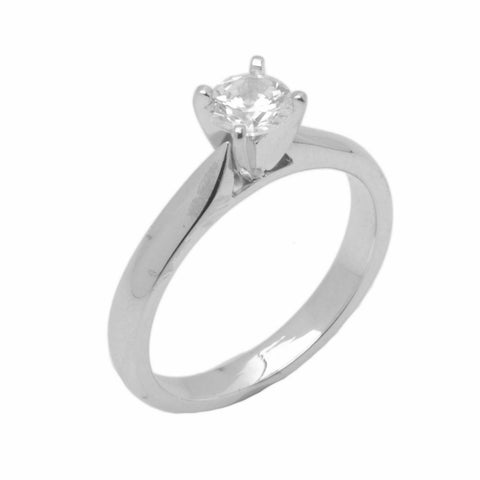 18k Solid Gold Elegant ladies Modern Reverse Tapered Round Solitaire Ring D2025v - Royal Dubai Jewellers