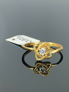 22k Ring Solid Gold ELEGANT Charm Ladies RIng SIZE 8 "RESIZABLE" r2924mon - Royal Dubai Jewellers