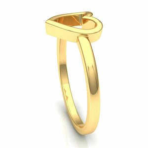 22k Ring Solid Yellow Gold Ladies Jewelry Modern Heart Pattern CGR7 - Royal Dubai Jewellers