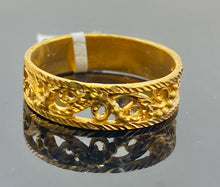 22k Ring Solid Gold ELEGANT Filigree Floral Design Band r2328 - Royal Dubai Jewellers