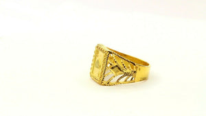 22k Ring Solid Gold ELEGANT Charm Mens Ace Heart Band SIZE 11 "RESIZABLE" r2385 - Royal Dubai Jewellers