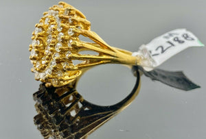 22k Ring Solid Gold ELEGANT Charm Ladies Clustered SIZE 5-3/4 "RESIZABLE" r2188 - Royal Dubai Jewellers