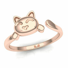 18k Solid Rose Gold Ladies Jewelry Elegant Simple Cat Band Ring CGR82R - Royal Dubai Jewellers