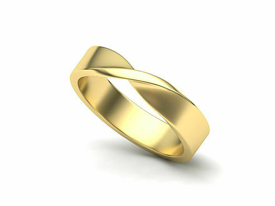 14k Ring Sold Yellow Gold Ladies Jewelry Modern Front Twisted Design CGR55