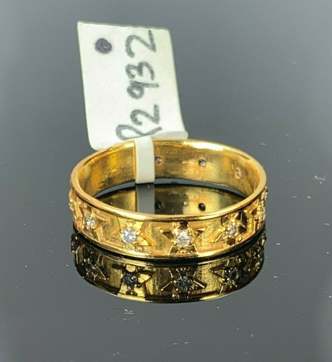 22k Ring Solid Gold ELEGANT Charm Ladies Band SIZE 7.5 