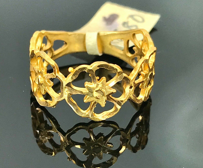 22k Ring Solid Gold ELEGANT Charm Ladies Band SIZE 7.5 