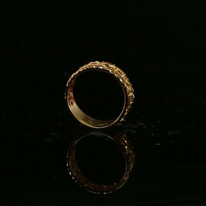 22k Ring Solid Gold Elegant Charm Ladies Pattern Cut Ring Size R2061 mon - Royal Dubai Jewellers