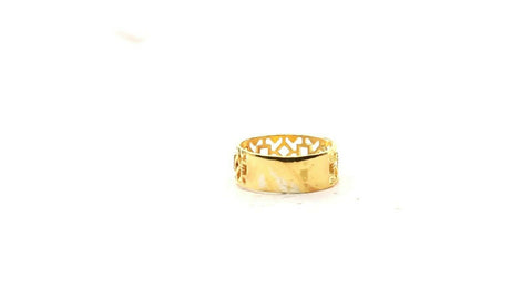 22k Ring Solid Gold Elegant Charm Ladies Pattern Cut Ring Size R2061 mon - Royal Dubai Jewellers