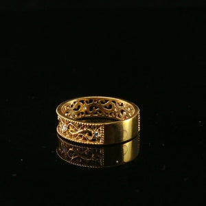 22k Ring Solid Gold ELEGANT Charm Ladies Simple Ring SIZE 7 "RESIZABLE" r2098 - Royal Dubai Jewellers