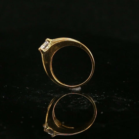 22k Ring Solid Gold ELEGANT Charm Ladies Ring Solitaire SIZE 6 "RESIZABLE" r2185 - Royal Dubai Jewellers