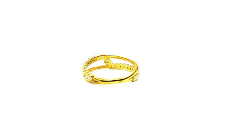 22k Ring Solid Gold ELEGANT Charm Ladies Thin Band SIZE 7.75 "RESIZABLE" r2390 - Royal Dubai Jewellers