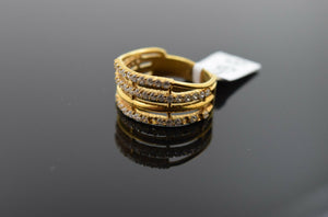 22k Ring Solid Gold ELEGANT Charm Ladies Loop Band SIZE 7 "RESIZABLE" r2136 - Royal Dubai Jewellers