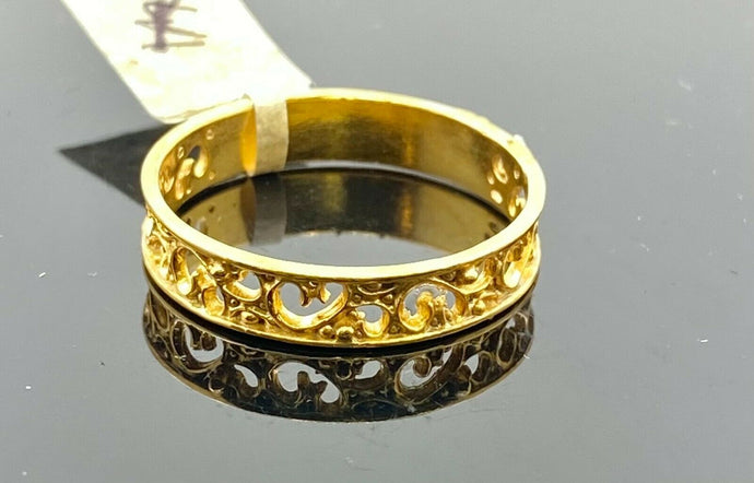 22k Ring Solid Gold ELEGANT Charm Ladies Band SIZE 11.5 