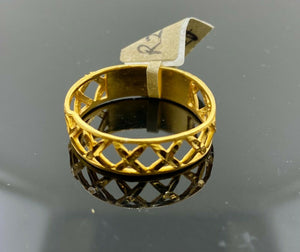 22k Ring Solid Gold ELEGANT Charm Ladies Band SIZE 11.5 "RESIZABLE" r2593mon - Royal Dubai Jewellers