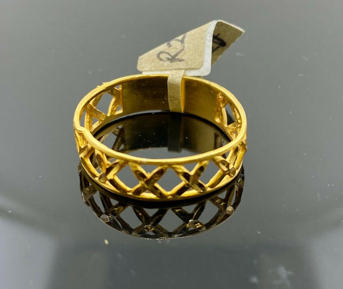 22k Ring Solid Gold ELEGANT Charm Ladies Band SIZE 11.5 