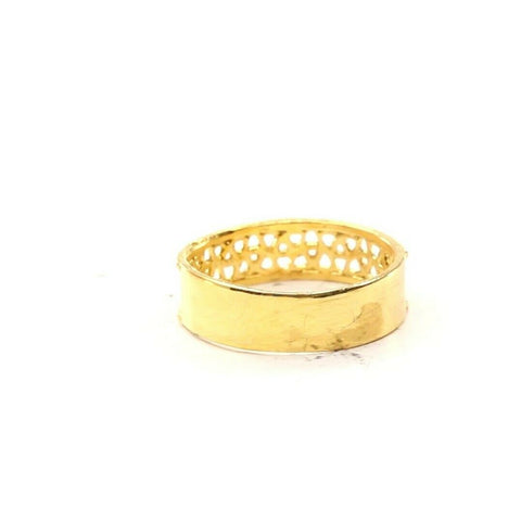 22k Ring Solid Gold Elegant Diamond Cut Design Ladies Ring Size R2053 mon - Royal Dubai Jewellers