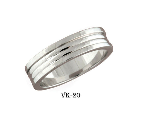 18k Solid Gold Elegant Ladies Modern Vertical Carbide Flat Band 6MM Ring VK20v - Royal Dubai Jewellers