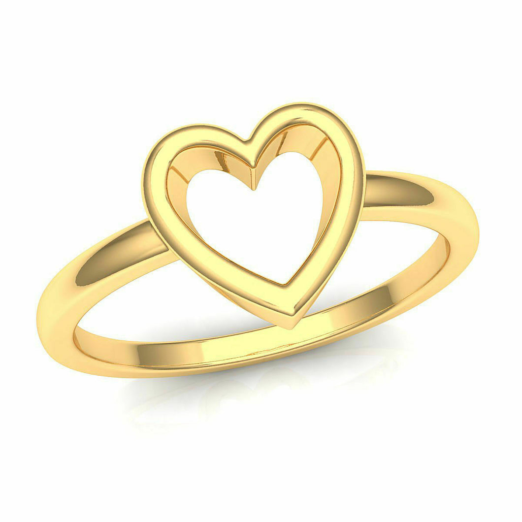 22k Ring Solid Yellow Gold Ladies Jewelry Modern Heart Pattern CGR7 - Royal Dubai Jewellers