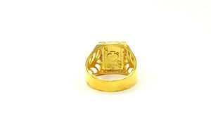 22k Ring Solid Gold ELEGANT Charm Mens Ace Heart Band SIZE 11 "RESIZABLE" r2385 - Royal Dubai Jewellers