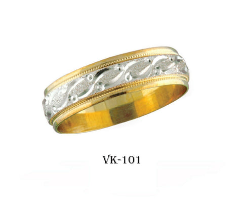 18k Solid Gold Elegant Ladies Modern Traditional Flat Band 6MM Ring Vk101v - Royal Dubai Jewellers