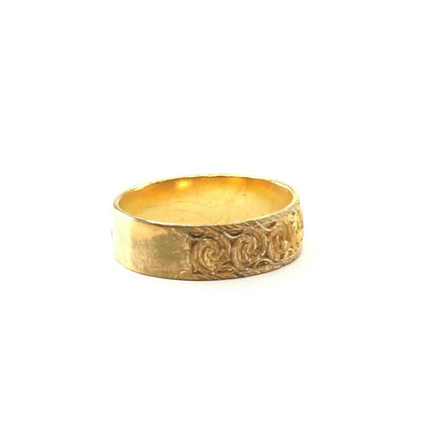 22k Ring Solid Gold ELEGANT Charm Ladies Floral Band SIZE 11 "RESIZABLE" r2335 - Royal Dubai Jewellers