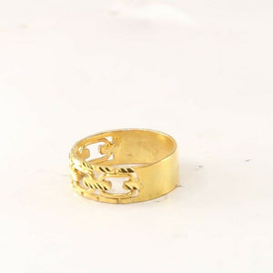 22k Ring Solid Gold ELEGANT Charm Ladies Link Ring SIZE 11 "RESIZABLE" r2082 - Royal Dubai Jewellers