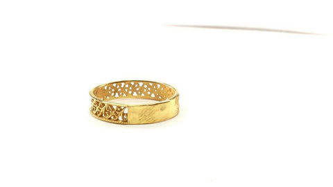 22k Ring Solid Gold ELEGANT Charm Ladies Filigree Band SIZE 11 "RESIZABLE" r2323 - Royal Dubai Jewellers