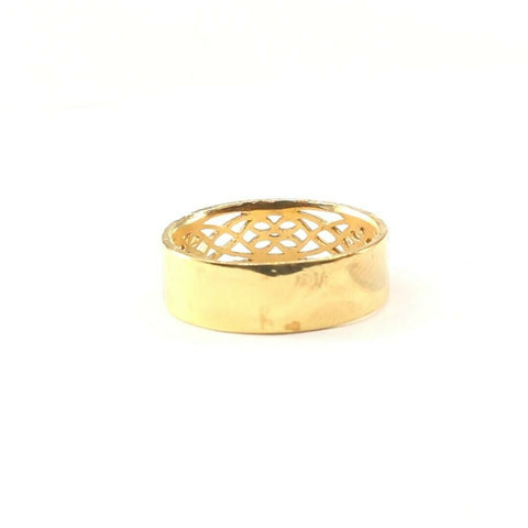 22k Ring Solid Gold ELEGANT Charm Ladies Floral Band SIZE 11 "RESIZABLE" r2345 - Royal Dubai Jewellers