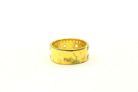 22k Ring Solid Gold ELEGANT Charm Ladies Stone Band SIZE 7.05 "RESIZABLE" r2397 - Royal Dubai Jewellers