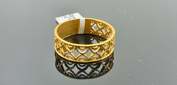 22k Ring Solid Gold ELEGANT Charm Ladies Floral Band SIZE 11 