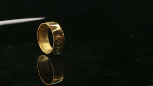 22k Ring Solid Gold ELEGANT Charm Mens Geometric Band SIZE 7.5 "RESIZABLE" r2343 - Royal Dubai Jewellers