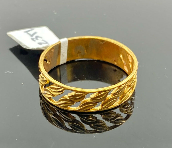 22k Ring Solid Gold ELEGANT Charm Ladies Leaf Band SIZE 11 