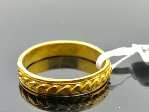 22k Ring Solid Gold ELEGANT Charm Simple Wheat Band SIZE 7.5 "RESIZABLE" r2307 - Royal Dubai Jewellers