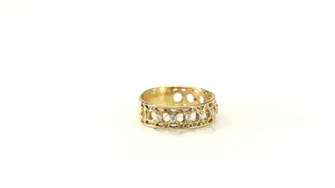 22k Ring Solid Gold ELEGANT Charm Ladies Band SIZE 7.85 "RESIZABLE" r2921mon - Royal Dubai Jewellers