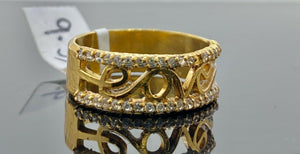 22k Ring Solid Gold ELEGANT Charm Ladies Band SIZE 7.5 "RESIZABLE" r2927mon - Royal Dubai Jewellers